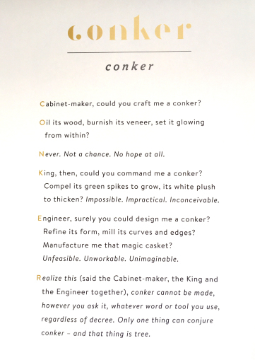 Lost Words Conker Poem